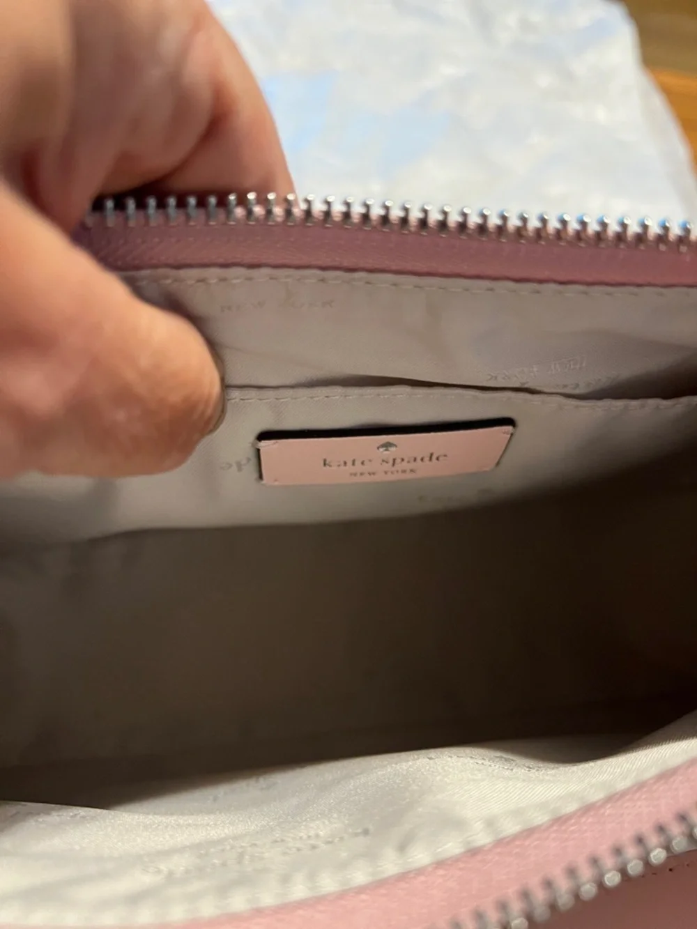 NWT kate spade shoulder bag KN247 crinkle metalic lilac moon (500) SRH Margot